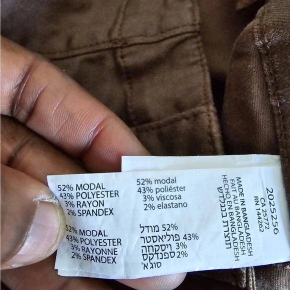 $68 New Black Tape Leather Ankle Pants Brown Women High Rise Size 30 Pockets - Picture 9 of 12